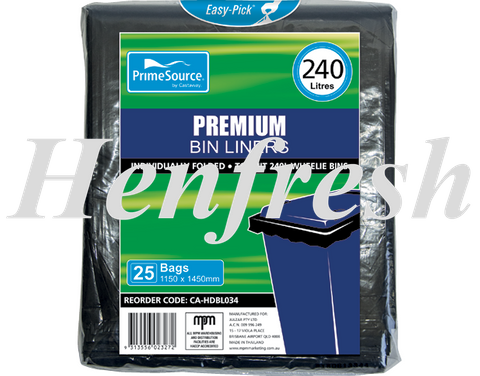 PrimeSource® Premium Wheelie Bin Liner 240lt (200)