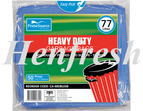 CA PrimeSource® 77L H/Duty Blue Garbage Bags 250