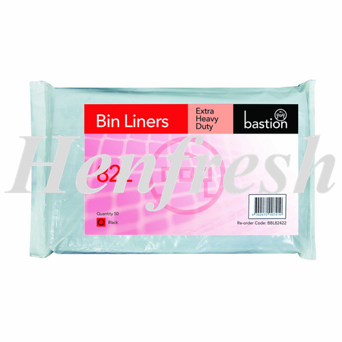 Bastion 82lt Extra Heavy Duty Bin Liners Blk (200)