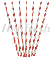 CA Straws Paper Regular Red/White Stripe (2500)