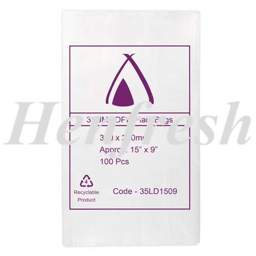 TP 15x9  Clear Bread Bags 35 micron LDPE 1000