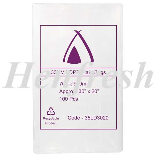 TP 30x20 Clear Bread Bags 35 micron LDPE 500