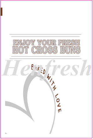 18x12 Bread Bags Printed Hot Cross Bun (250)