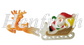 Plastic Santa Sleigh With Deer (1)