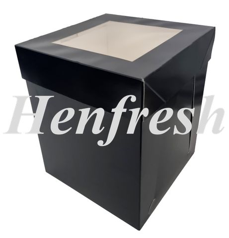 10x10x12 Window Cake Box Black (50)