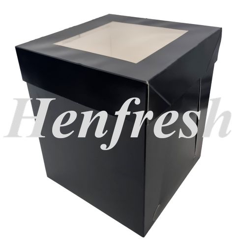 10x10x12 Window Cake Box Black (50)