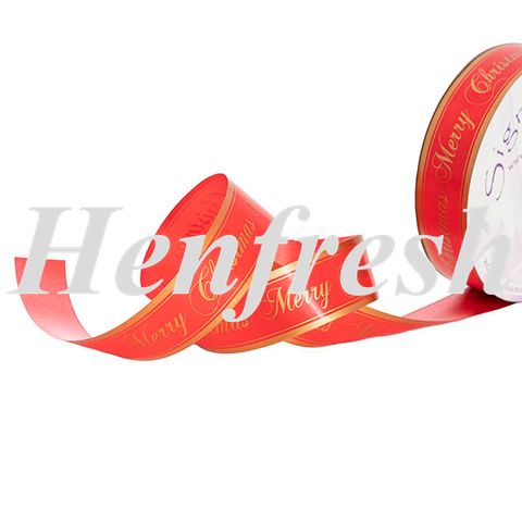 Tear Ribbon Merry Christmas Red & Gold 30mmx91m