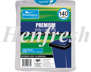 CA Garbage Bag Clear Flat Seal 140ltr (200)