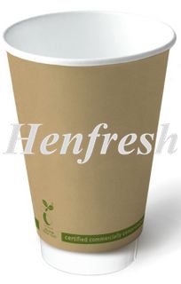 Detpak 12oz Double Wall Hot Cup Greenstripe (500)