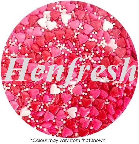 SPRINK'D Hearts Pink, Red & White Sugar Balls 500g