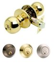 Bala Entrance Knobset - Single Cylinder Polished Brass