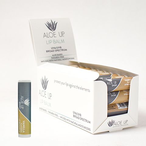 Aloe Up Lip Balm Sport  Vanilla SPF15 case 36