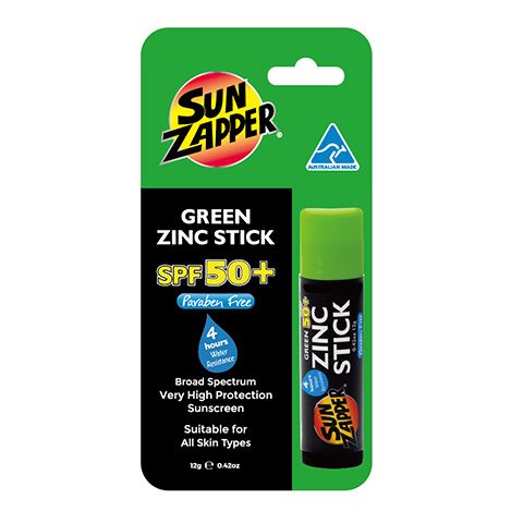 Sun Zapper Green Zinc Stick SPF50+ Sunscreen Packaged