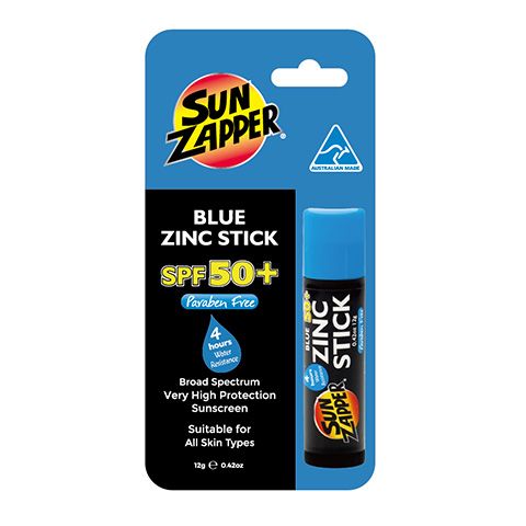 Sun Zapper Blue Zinc Stick Sunscreen SPF50+  Packaged