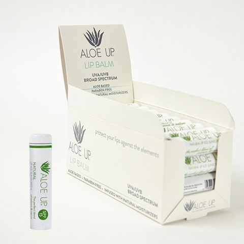 Aloe Up Lip Balm White Natural SPF15 case 36 exp12/26