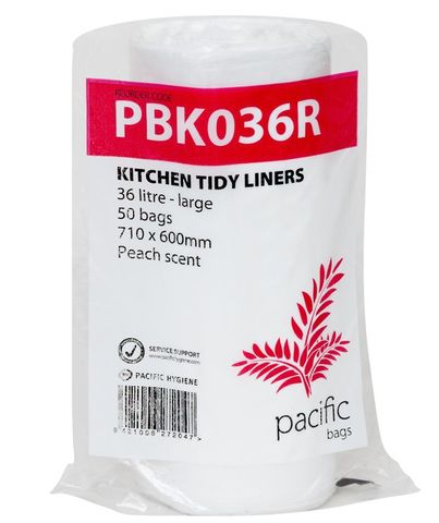 Kitchen Tidy Recycled Bin Liner 36L White - Roll 50