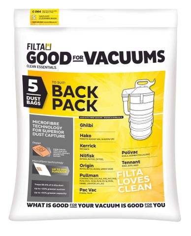 FILTA COMMON BACKPACK MULTI LAYERED VACUUM BAGS 5 PK