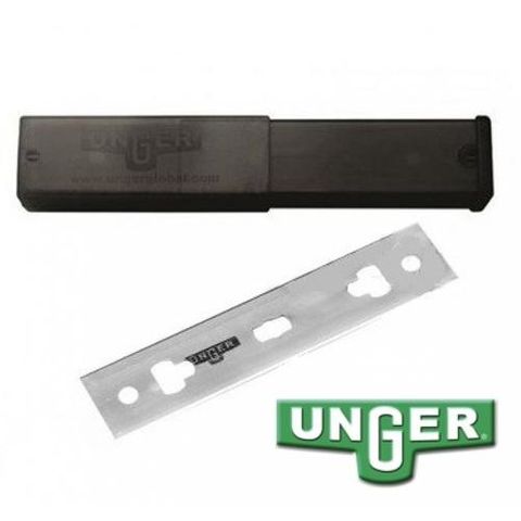Unger ErgoTec&reg; Ninja Premium Glass S/S Scraper Blades 4" (25 per pack)