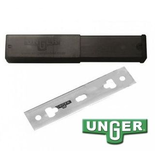 Unger ErgoTec&reg; Ninja Premium Glass S/S Scraper Blades 4" (25 per pack)