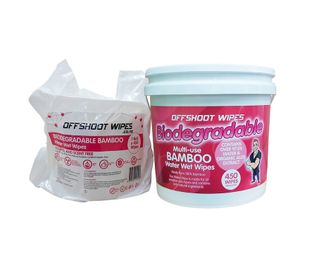 BUCKET + BAMBOO WATER WET WIPES X 450 BIODEGRADABLE WIPES