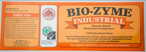 BIO-ZYME INDUSTRIAL - ORANGE BOTTLE LABEL