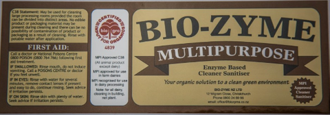 BIO-ZYME MULTIPURPOSE - BROWN BOTTLE LABEL