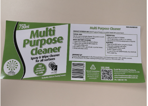 EARTH RENEWABLE MULTI PURPOSE CLEANER - LABEL