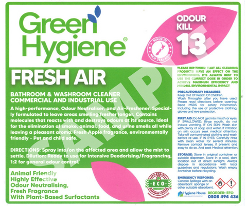 GREEN HYGIENE FRESH-AIR BOTTLE LABEL - 120 X 140