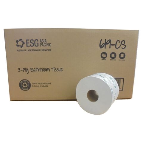 TOILET TISSUE ROLL BAYWEST OPTICORE WHITE – 2 PLY CTN