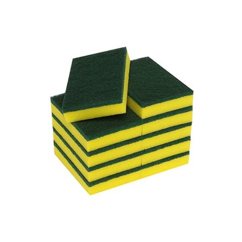 SCOURER SPONGE YELLOW/GREEN 10PK