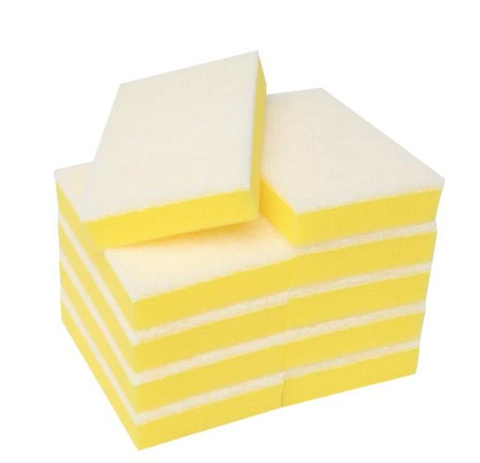 SCOURER SPONGE YELLOW/WHITE 10PK