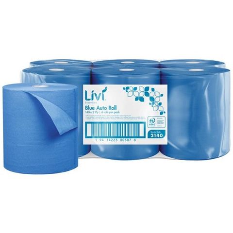 LIVI ESSENTIALS BLUE AUTO ROLL 2 PLY 140M