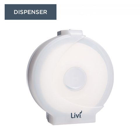 DISPENSER TOILET JUMBO ROLL LIVI WHITE SGL