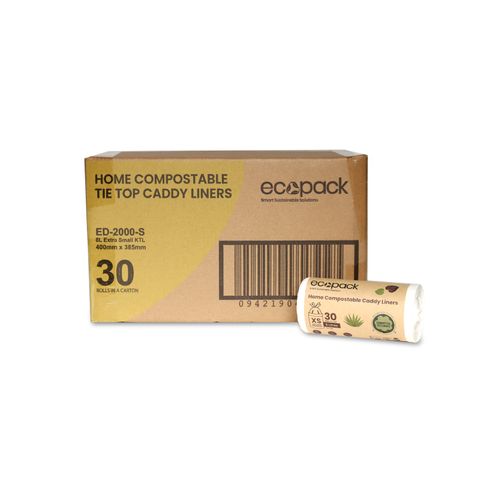 RUBBISH BAGS KITCHEN COMPOSTABLE 8LTR CTN