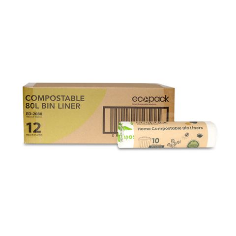RUBBISH BAGS COMPOSTABLE 80LTR CTN