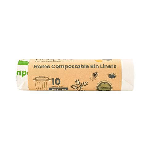 RUBBISH BAGS COMPOSTABLE 80LTR ROLL
