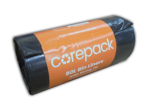 RUBBISH BAGS BLACK 80LTR ROLL