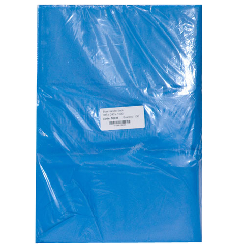 RUBBISH BAGS BLUE WITH HANDLES PK