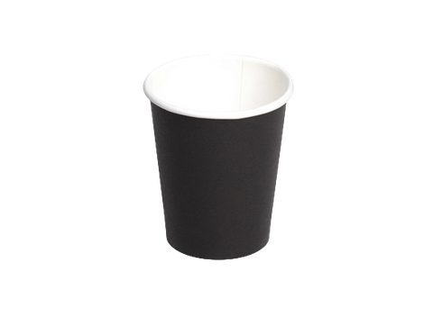 COFFEE CUP 8OZ SINGLE WALL BLACK PE SLEEVE 50