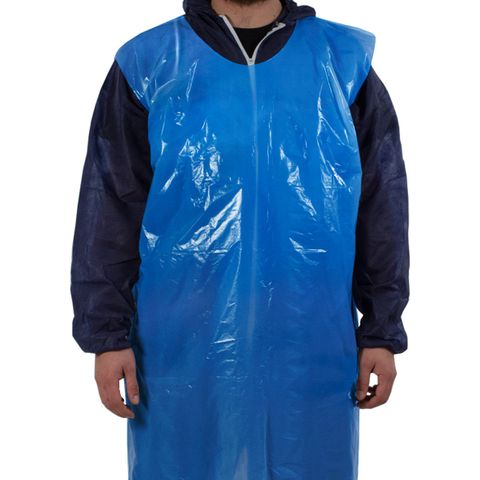 DISPOSABLE APRON BLUE POLYTHENE PKT