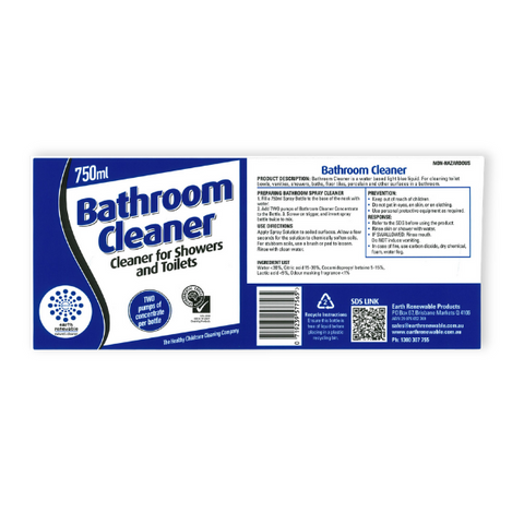 EARTH RENEWABLE BATHROOM CLEANER - LABEL