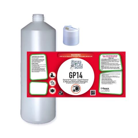 1L EMPTY BOTTLE WITH GP14 DISHWASH LABEL & CAP