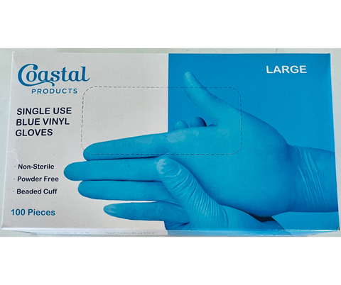 GLOVES BLUE VINYL POWDER FREE MEDIUM CTN