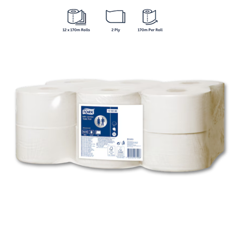 TORK MINI JUMBO TOILET ROLL T2 2PLY