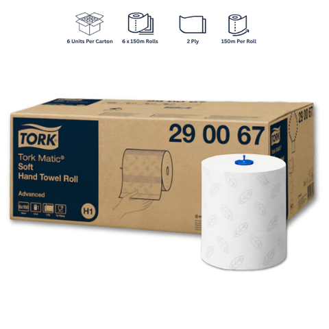 TORK MATIC ADVANCED HAND TOWEL SOFT ROLL H1 WHITE