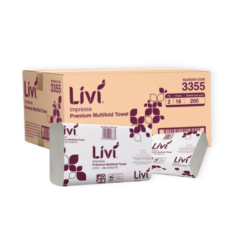 HAND TOWEL SLIMFOLD LIVI IMPRESSA 2 PLY