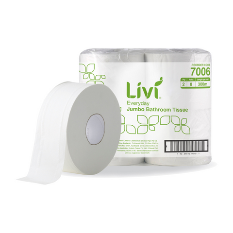 TOILET TISSUE ROLL JUMBO EVERYDAY LIVI 2 PLY