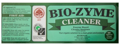 BIO-ZYME CLEANER GREEN BOTTLE LABEL