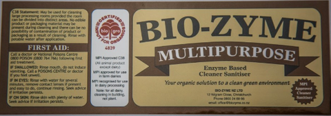 BIO-ZYME MULTIPURPOSE BROWN BOTTLE LABEL
