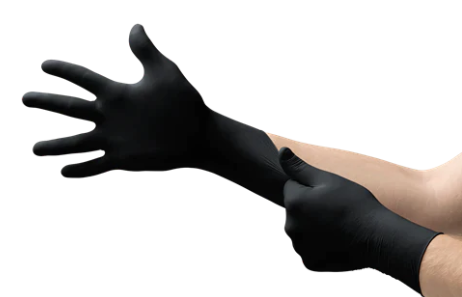 GLOVES NITRILE BLACK POWDER FREE 2XL BOX